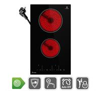 KKT KOLBE | Plaque de cuisson double vitrocéramique 30 cm autonome | Vitrocéramique | 3 kW | 2 zones | 9 niveaux | Minuterie | Indicateur de chaleur résiduelle | Verrouillage des touches | KF293