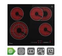 Plaque Electrique 60 cm 6,6 kW 4 Zones de cuisson 9 niveaux de puissance