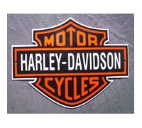 Plaque émaillée - Harley Davidson - Mini - Logo - Métal - Vintage - 15x11,5 cm