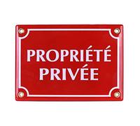 Plaque emaillée PROPRIÉTÉ PRIVÉE 12x17 cm Panneau signalétique défense d'entrer, plaque alarme, propriété privée,