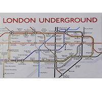 Plaque emblématique en acier émaillé du métro de Londres avec carte avec arrêts, 20,3 x 30,5 cm