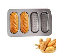 Plaque en acier au carbone avec 4 cavités - Moule à pain antiadhésif pour hot-dog - Pour cuisine, fête, barbecue, maison, camping, pique-nique - Fabricant professionnel pour