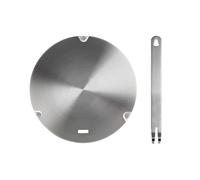 Plaque en acier inoxydable de 22,1 cm, plaque d'adaptation à induction Grourarty avec poignée amovible, diffuseur de chaleur, adaptateur à induction, diffuseur de chaleur, disque à induction pour