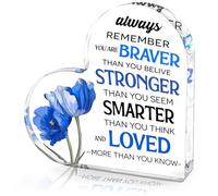 Plaque en acrylique « Always Remember You Are Braver Stronger Smarter Loved » - En forme de cœur - Cadeau pour homme et femme