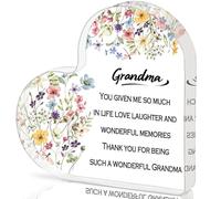 Plaque en acrylique en forme de cœur pour grand-mère, « I Love You My Beautiful Grandma Forever in My Heart », cadeau parfait pour la fête des grands-parents, cadeau d'anniversaire et de Noël, 10 x 10