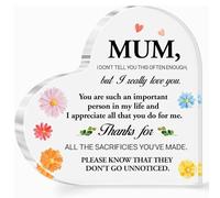 Plaque en acrylique en forme de cœur pour maman, cadeau pour maman de la part de sa fille et de son fils, cadeau « Love You Mother », « You Are Such Important Person »
