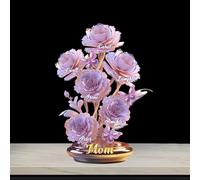 Plaque en acrylique en forme de fleur avec noms personnalisés, chaque rose peut contenir un morceau de votre cœur, cadeau de fête des mères, jardin pour maman, grand-mère, de la part de votre fille