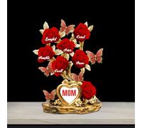 Plaque en acrylique en forme de fleur avec noms personnalisés, chaque rose peut contenir un morceau de votre cœur, cadeau de fête des mères, jardin pour maman, grand-mère, de la part de votre fille