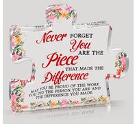 Plaque en acrylique « Never Forget You Are The Piece That Made The Difference » - Décoration de bureau - Cadeau pour remise de diplôme, retraite, anniversaire