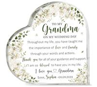 Plaque en acrylique personnalisée en forme de cœur pour grand-mère de la mariée, cadeau de grand-mère de la mariée, cadeau de mariage pour grand-mère le jour de mon mariage
