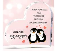 Plaque en Acrylique Pingouin - Tu ES Mon Pingouin, Cadeau Sentimental pour Partenaire, Mignon Design de Pingouin, Cadeau-Cœur pour Couple pour Lui Elle