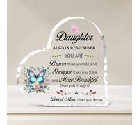 Plaque en acrylique pour fille, cadeau de maman à fille, plaque en forme de cœur en acrylique « Always Remember You Are Brave »
