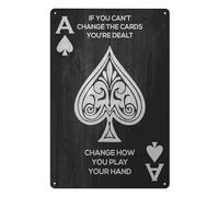 Plaque en aluminium avec citation « Ac of Spades » - Décoration murale moderne pour maison, bar, café - 20,3 x 30,5 cm