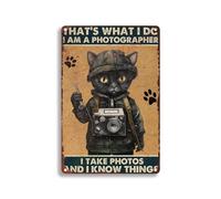 Plaque en aluminium avec inscription « That's What I Do I Am A Photographer I Take Photos And I Know Things » - Décoration murale pour cuisine, café, pub - 20,3 x 30,5 cm