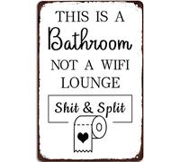 Plaque en aluminium avec inscription « This Is a Bathroom Not a WiFi Lounge Restroom Toilet » - Décoration murale pour intérieur ou extérieur - Accessoires de porte - Cadeau de pendaison de