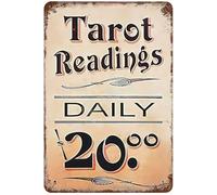 Plaque en aluminium avec lectures de tarot - 20,3 x 30,5 cm - Décoration murale vintage
