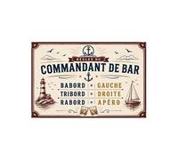 Plaque en aluminium commandant de bar 30,5 x 20 cm