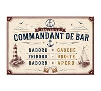 Plaque en aluminium commandant de bar 30,5 x 20 cm