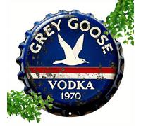 Plaque en aluminium plate 2D, plaque métallique vintage pour liqueur, panneau décoratif Grey Goose Vodka, décoration murale de bar, ornement suspendu vintage pour comptoir de bar, décoration d'espace 