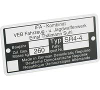 Plaque en aluminium SR4/4