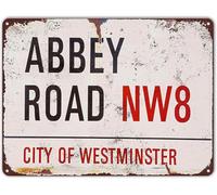 Plaque en aluminium style vintage Abbey Road 20,3 x 30,5 cm
