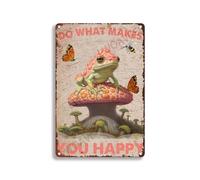 Plaque en aluminium vintage avec inscription « Do What Makes You Happy For » - Décoration murale rustique - 20,3 x 30,5 cm