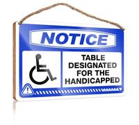 Plaque en bois accessoire de bureau cool - Surface vernie et décoration d'intérieur interdite/insolite | Décoration vintage de buanderie, table d'avis conçue pour les personnes handicapées