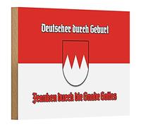 Plaque en bois | Allemand par naissance | Franken par la grâce de Dieu | 18 cm x 12 cm