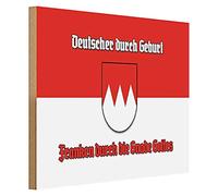 Plaque en bois | Allemand par naissance | Franken par la grâce de Dieu | 40 cm x 30 cm