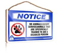 Plaque en bois avec bord poncé et finition laquée | Accessoire de bureau neutre Décoration de porte - Décoration murale de la ferme à la table / Notice No Animals Except Service Animals