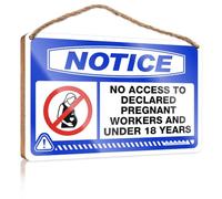 Plaque en bois avec finition laquée et décoration d'intérieur du Sud - Restricted | Décoration de salle à manger de ferme, avis interdit l'accès aux travailleurs enceintes déclarées et aux moins de 18