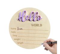 Plaque en bois avec nom de maternelle pour bébé, signe de bienvenue pour bébé, signe d'annonce de naissance en bois, accessoire pour photographie, nom de bébé de naissance, enseigne en bois pour