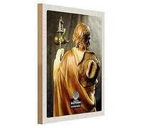 Plaque en bois Camino de Santiago - Chemin de Saint-Jacques - Figurine de pèlerinage - 30 cm x 40 cm