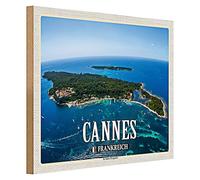 Plaque en Bois | Cannes France | Île Sainte-Marguerite | Décoration | 40cm x 30cm