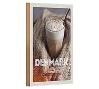 Plaque en bois | Denmark | Hygge | Café et confort | 12 cm x 18 cm