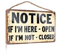 Plaque en bois d'extérieur pour porche Remarque : If I'm Here - Open, If I'm Not - Closed. Posters & Prints Bar Signs for Home Bar (20 x 30 cm)