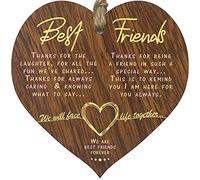 Plaque en bois en forme de cœur avec inscription « Best Friend » - Cadeau d'anniversaire ou de Noël pour femme - Décoration de Noël - Décoration de Saint-Valentin à suspendre - Cadeau spécial pour une