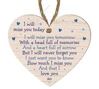 Plaque en bois faite à la main en forme de cœur avec ficelle Inscription "I Will Miss You Today"