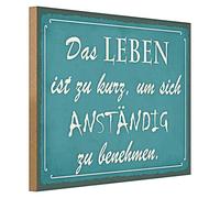Plaque en bois - La vie est trop courte - Design vintage - 40 cm x 30 cm