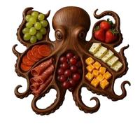 Plaque En Bois | Plaques En Bois, Plaques, flaques d'eau, Plats En Forme De Poulpe Pour Artistes, Amoureux De Fruits De Mer De Cuisine De Table De Cuisine Fruité En Forme De Poulpe Chine