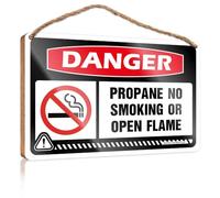Plaque en bois | Please Knock Corde à suspendre et décoration de porte d'appartement - Décorations de café pour bar de café/Danger Propane Interdiction de fumer ou de flamme ouverte