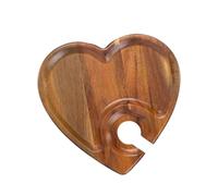 Plaque En Bois Pour Apéritifs Avec Emplacements Latéraux,Forme de cœur | bord évasé maintient les aliments en place, construction solide, adaptée au fromage et aux apéritifs