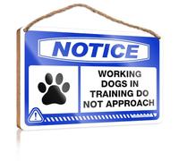 Plaque en bois pour décoration de bureau - Surface vernie et attention / décoration de chambre fraîche | Décoration murale de salle de bain drôle, note Working Dogs In Training Do Not Approach
