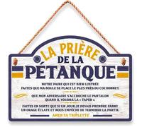 Plaque en bois Prière de la Pétanque