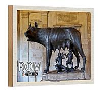 Plaque en bois | Rome Italie | Louve capitoline | Décoration | 18 cm x 12 cm