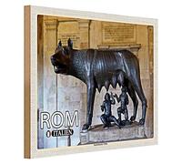 Plaque en bois | Rome Italie | Louve capitoline | Décoration | 40 cm x 30 cm