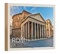 Plaque en bois | Rome Italie | Panthéon | Décoration nostalgie | 18 cm x 12 cm