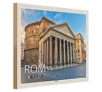 Plaque en bois | Rome Italie | Panthéon | Décoration nostalgie | 40 cm x 30 cm
