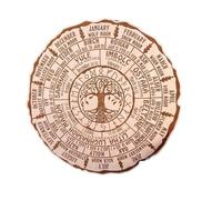 Plaque en bois « Roue de l'année - Calendrier de vie, calendrier, année roue, vie, sabbats, signe de sorcière païenne | Vintage fait à la main avec signe céleste Calendrier de l'arbre retable Yule