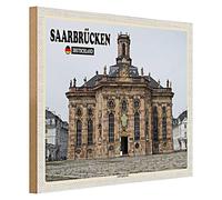 Plaque en bois | Sarrebruck | Allemagne | Église de Ludwigs | 40 cm x 30 cm